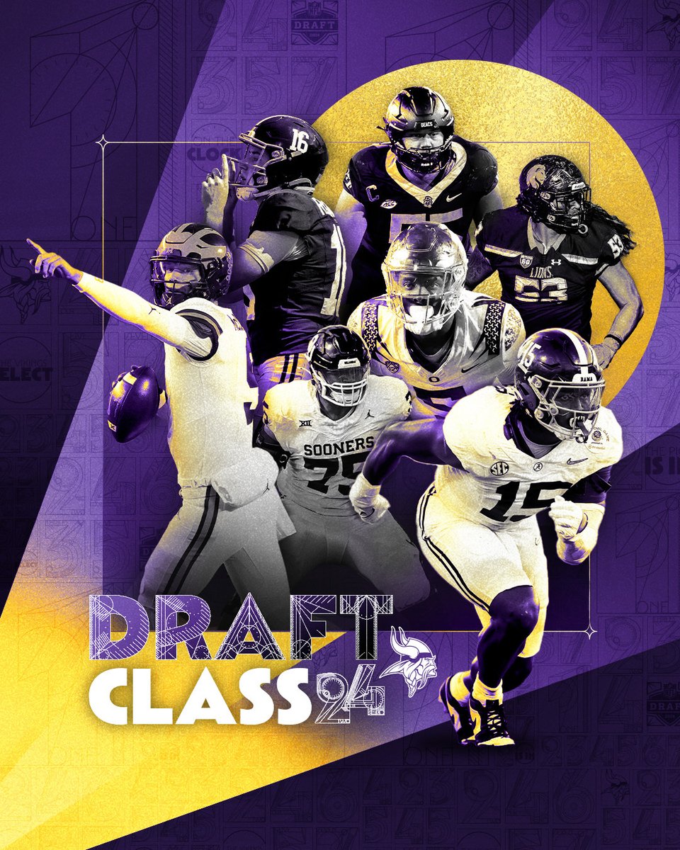 #VikingsDraft '24

@jjmccarthy09 
@UnoErra 
@Real_Khyree 
@wrouse19 
@WillReichard 
@Michael_jurgens 
@DrakeRodriguez5