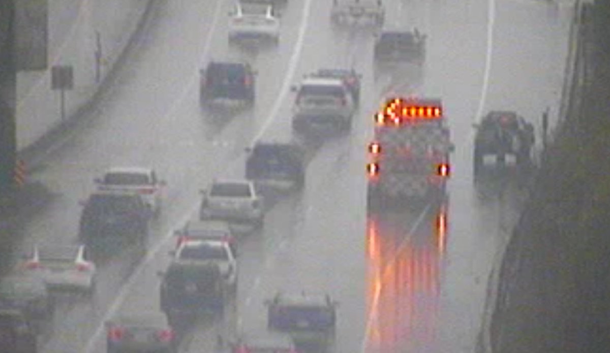 ⚠️#BCHwy1 Westbound vehicle stall west of the #PortMannBridge is blocking the right lane. #Coquitlam