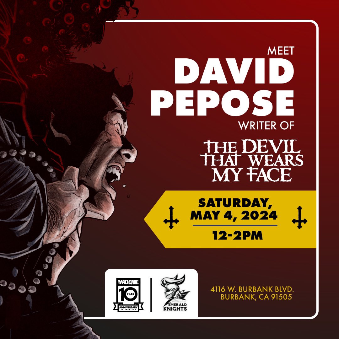 This #FCBD! Meet me, @DBAndry & @Peposed at @EKComics & grab signed copies of Edenfrost, The Devil That Wears My Face and Morning Star! More deets: ow.ly/Ejlt50R57eA See you there 🫡 #FCBD2024 #Comics #FCBD24 #ncbd #edenfrost #comicbooks @Freecomicbook @MadCaveStudios