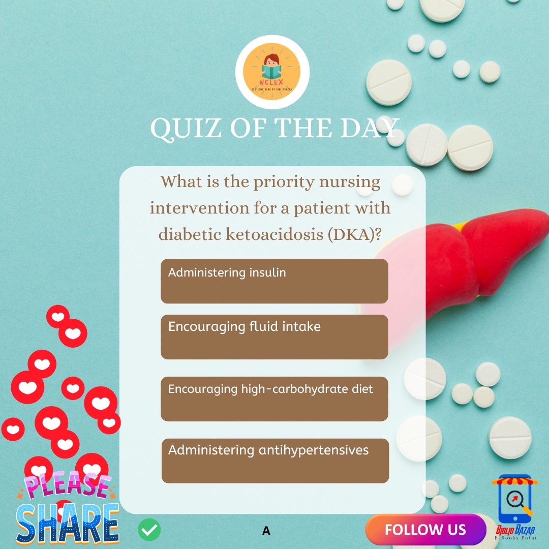 Comment Share To Support Me #MedicalQuiz #NursingKnowledge #HealthcareChallenge #MedEd #NursingSchool #QuizTime #MedicalSurgicalNursing #TestYourKnowledge #HealthyCompetition  #LearningIsFun #MedicalTrivia #QuizParty #NurseLife #MedTwitter #ChallengeAccepted #MedicalEducation 🏆