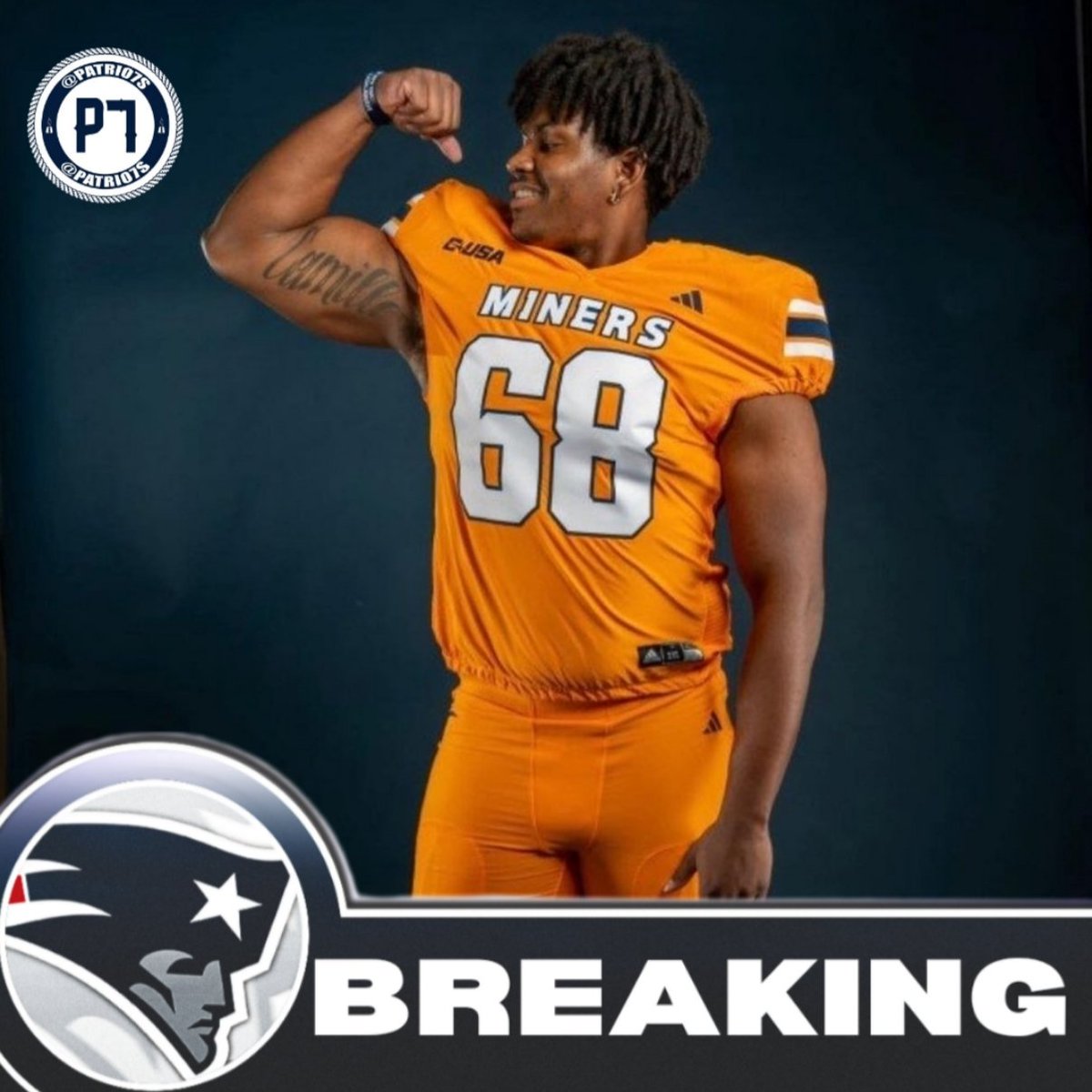 Patriots have signed UTEP tackle Zuri Henry Per Aaron Wilson ************************ Leave your thoughts and comments below For more content like this, follow @PATRIO7S_ DM's are also always open for questions! #Patriots