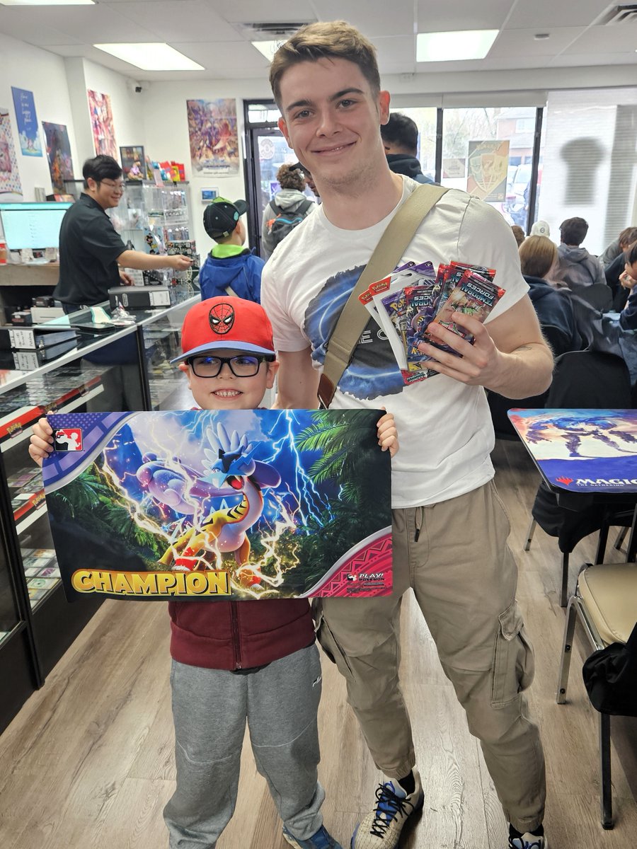 So proud of Emery for clinching his first Pokémon Cup victory. He was able to share the moment with his favorite player &amp; coach! Can't give better endorsement for <a href="/rowan_stavenow/">Rowan Stavenow</a>'s coaching abilities than helping a 6-year-old succeed!
