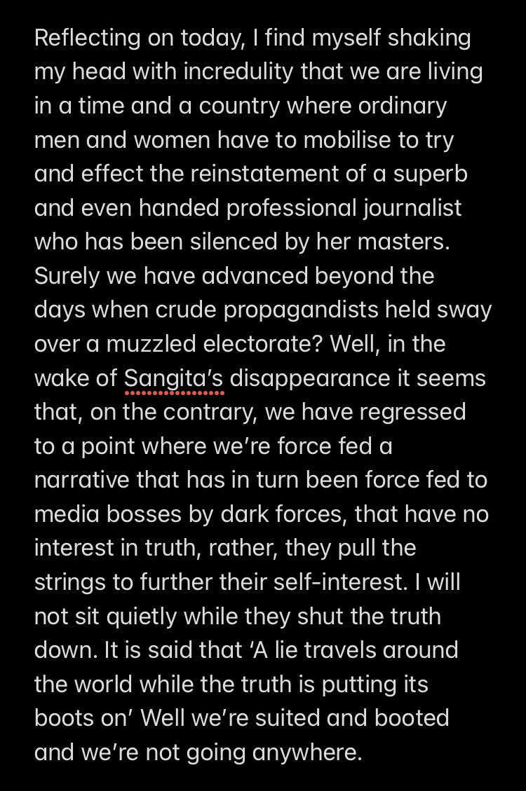 Final thoughts for tonight #FriendsOfSangita