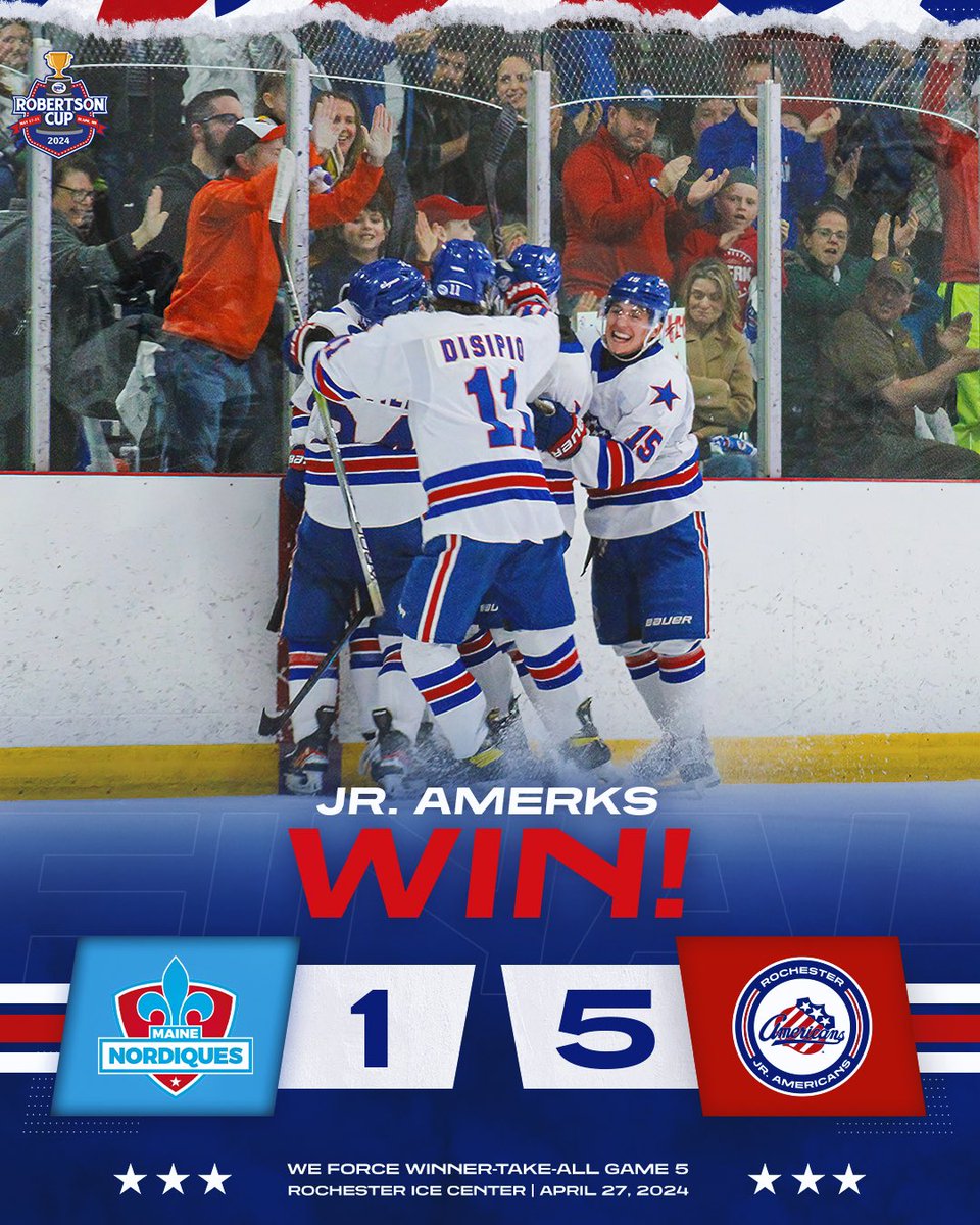 WE DID IT AGAIN!!! 

THE JR. AMERICANS FORCE A WINNER-TAKE-ALL GAME 5 ON MONDAY NIGHT!!! #LetsGetRowdy