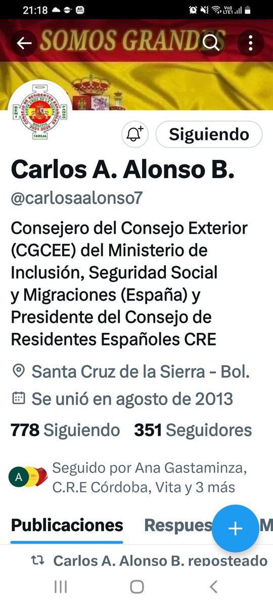 <a href="/CGCEE_VIII/">Consejo General Ciudadanía Española en el Exterior</a> <a href="/Crecordobaarg/">C.R.E Córdoba</a> <a href="/cdeportoalegre/">Comisión de Descendientes Españoles</a> <a href="/codeunidos/">Coalición de Descendientes Españoles Unidos</a> <a href="/PiliCancela/">Pilar Cancela/❤️</a> <a href="/DavidCasarejos/">David Casarejos</a> 
<a href="/inclusiongob/">Ministerio Inclusión Seguridad Social Migraciones</a> este Sr hoy 27/04/24 escribió barbaridades xenófobas, racistas y un dicurso lleno de odio a los descendientes en el extranjero, no está a la altura del cargo, representa a ESPAÑA❓