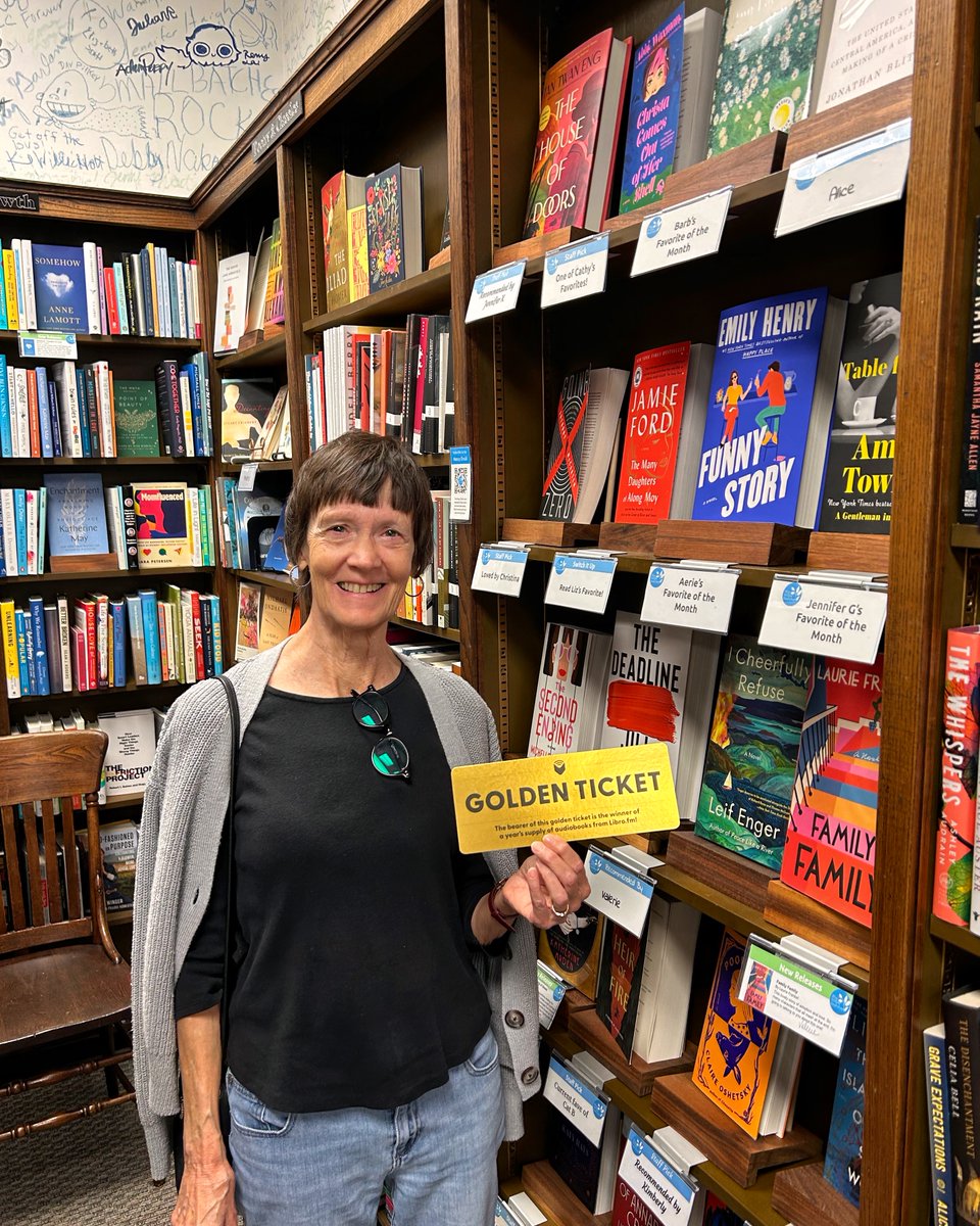 Congratulations to the lucky sleuth who found our @librofm Golden Ticket, good for 12 free audiobooks! 😍 #IndieBookstoreDay #LibrofmGoldenTicket If you love audiobooks, Libro.fm has a great sale going on—we encourage you to check them out! libro.fm/ibd?bookstore=…