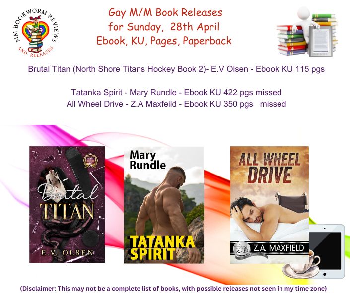📚🌈#HappyMMBookReleaseDay 🎉
E.V Olsen 
Mary Rundle
Z.A Maxfield

Universal Amazon Links at mmbookwormreviews.com
#MMReaders #AprilMMBook #GayRomance #LGBTQCommunity #HappyReading