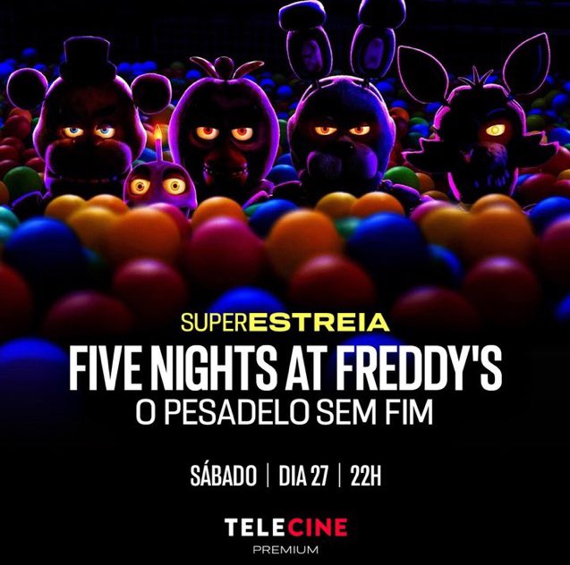 🚨ATENTOS! Five Nights at Freddy’s irá passar ja ja. 🐻🎉

TELECINE PREMIUM - 22h

#FNAFMovie #fivenightsatfreddys #fnaf