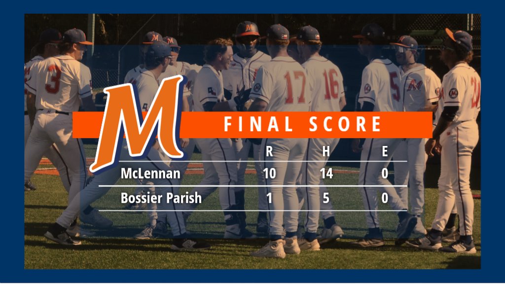HIGHLANDERS WIN!!! McLennan defeated Bossier Parish 10-1 this afternoon in Louisiana! Next up: Panola, 2 p.m. Monday at Bosque River Ballpark #GoLanders #ContinuingTheLegacy