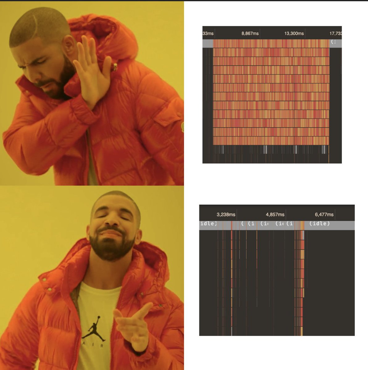 Connor Peet (@connorpeet) on Twitter photo Fun Friday find in <a href="/code/">Visual Studio Code</a>'s JavaScript debugger: the debug protocol for Node/Chrome/V8is null-byte delimited JSON, and for years we used the `split2` module to split it. But it could be super slow! A simple replacement made the entire debugger faster 🚀github.com/microsoft/vsco… Fun Friday find in <a href="/code/">Visual Studio Code</a>'s JavaScript debugger: the debug protocol for Node/Chrome/V8is null-byte delimited JSON, and for years we used the `split2` module to split it. But it could be super slow! A simple replacement made the entire debugger faster 🚀github.com/microsoft/vsco…