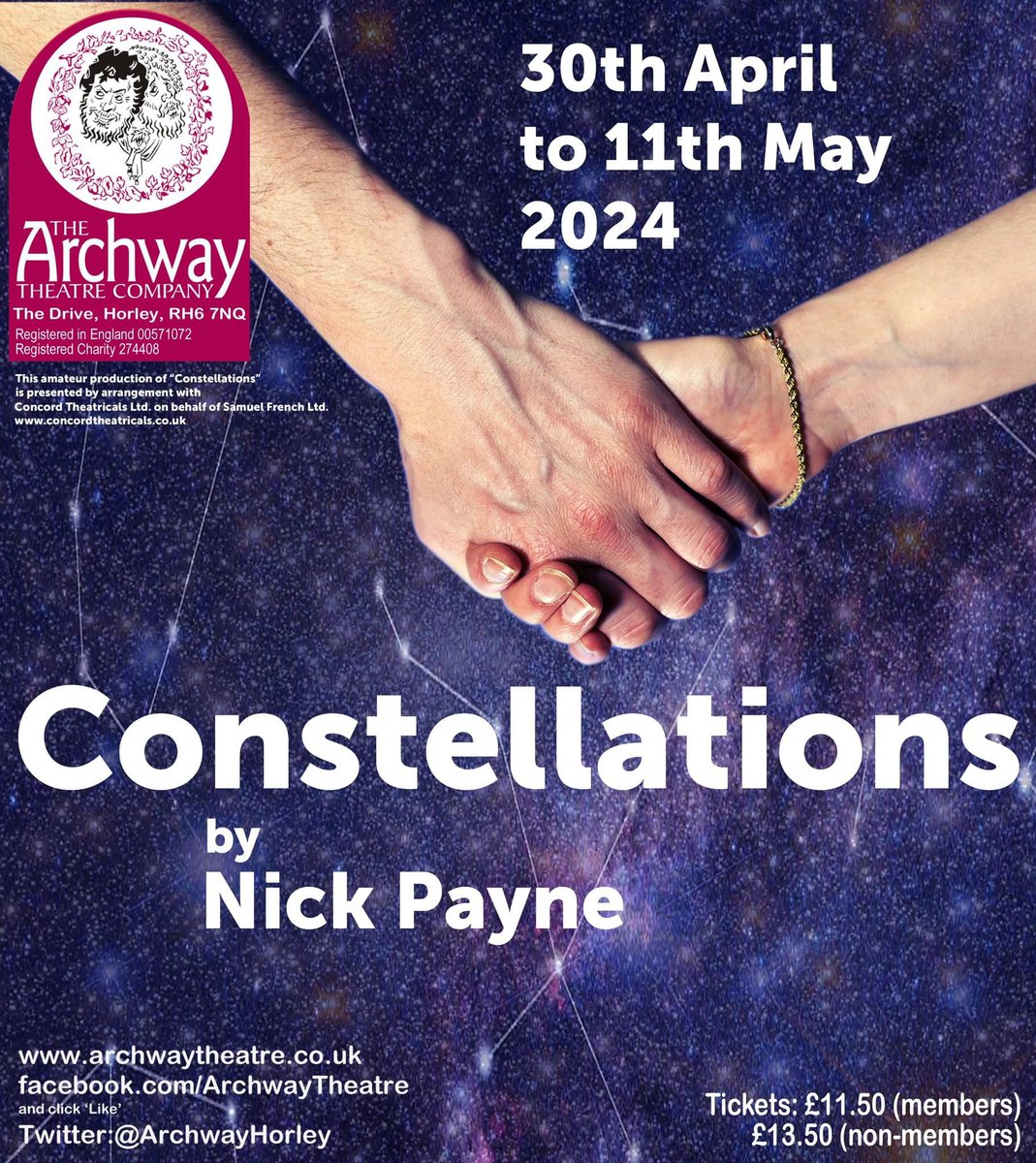 Constellations opens in a few days In the play, we meet a beekeeper and an astrophysicist Tell us: what would your dream job be? Info/🎟️shorturl.at/eDLMZ @PlanetReigate @MeridianFM @BBCSurrey @yourtownreigate @reigate_redhill @reigateuk @Crawley_Obby @SusyRadio @HorleyLife