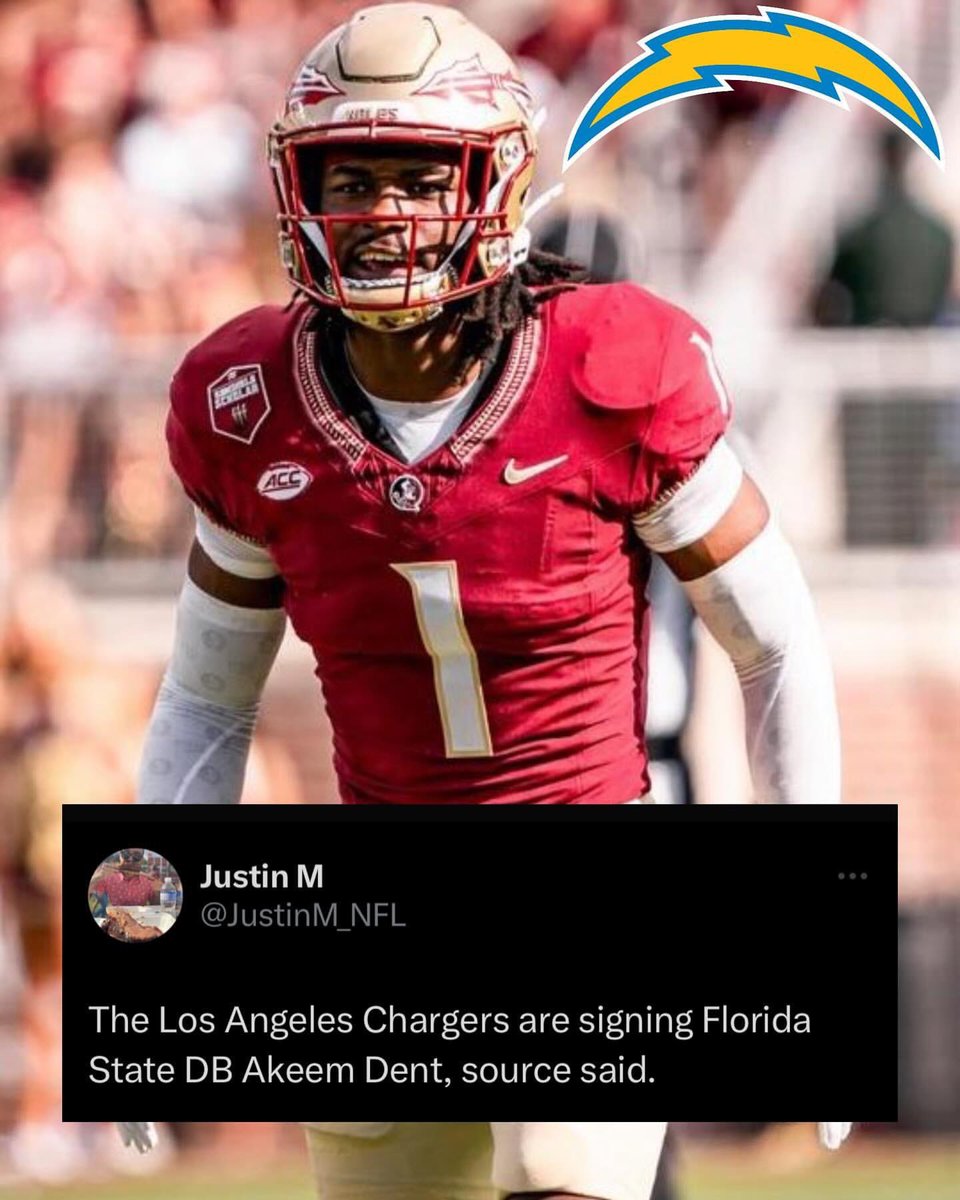 ICYMI: Former #FSU Defensive Back @DoItAllDent103 Is Signing With The Los Angeles Chargers As An UDFA.🔥🍢 The Former 5🌟 Recruit Recorded 183 Total Tackles, 2 Forced Fumbles, A Sack And A Interception While At #FSU. #GoNoles #OneTribe #ProNoles #KeepCLIMBing