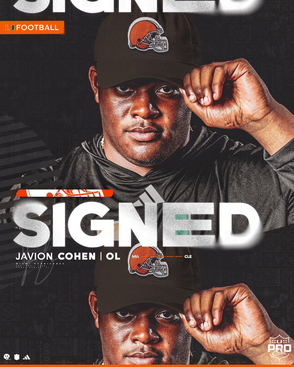 Signed to the dawg pound ✍️ #ProCanes | @Browns
