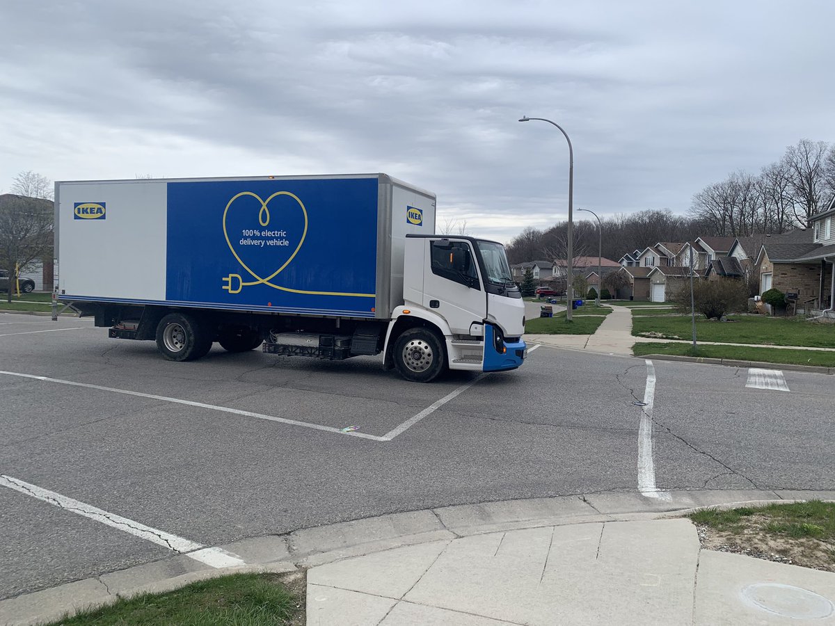 Looks like @IKEACanada was in the neighborhood delivering with a @LionElectricCo Truck