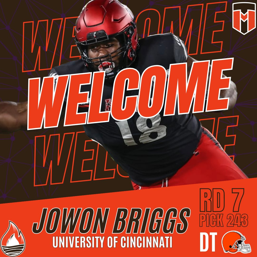 Welcome to the #ClevelandBrowns @JowonBriggs!

Another quality #Ohio football product staying home!

#welcome #nfldraft #browns #dawgpound #Cincinnati #Bearcats #dawgs #letsgo #BurningRiverSportscast #TapInMedia