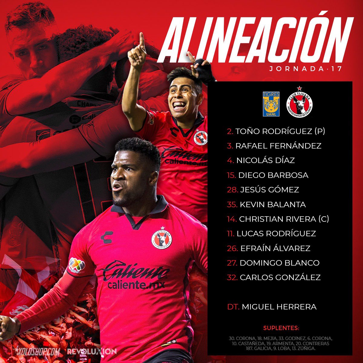 Los XI Xoloitzcuintles que saltan a la cancha para enfrentar a Tigres ¡Vamos Jauría! 🐕❌