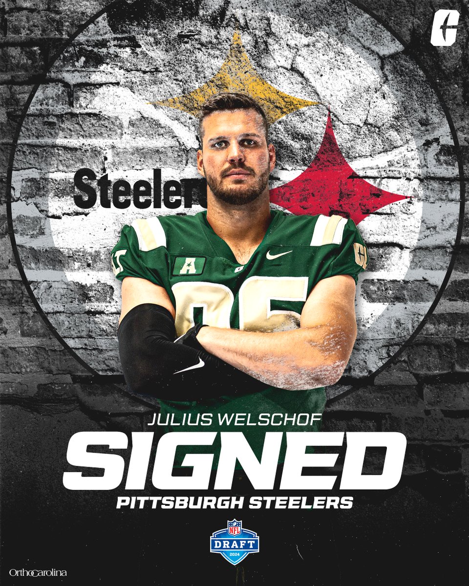 Another Niner for the @steelers @JuliusWelschof has been signed by Pittsburgh! The Charlotte pipeline lives on! #HereWeGo