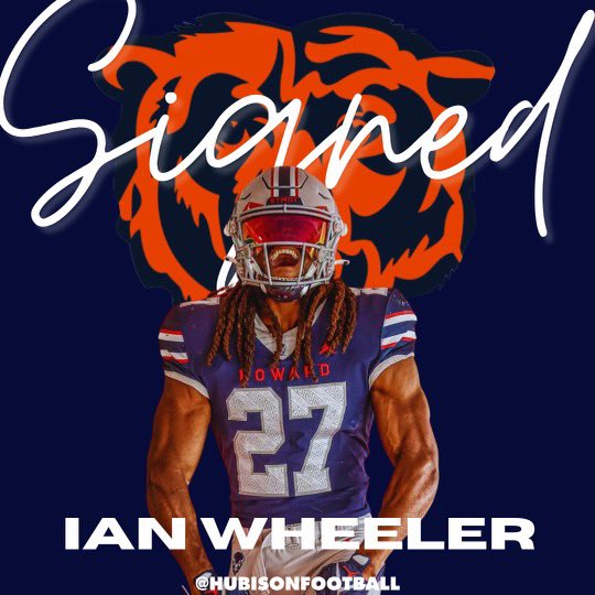 RB Ian Wheeler signs with @ChicagoBears 🔏🐻 We are so proud of you! #ChicagoBears #NFLDraft2024 #signed #STMDT #HUBisonFootball