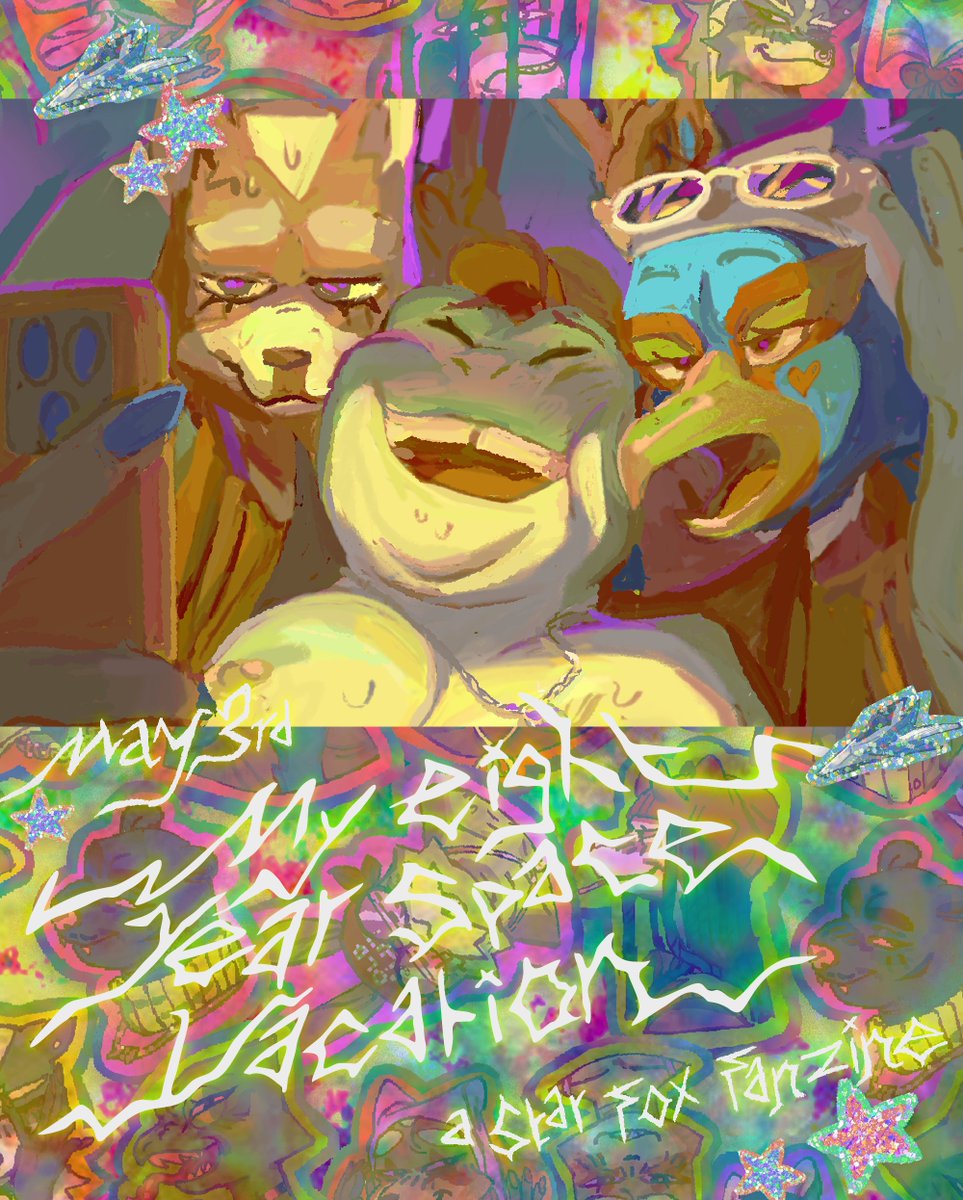 AT LONG LAST PRESENTING:
⭐️ MY EIGHT YEAR SPACE VACATION ⭐️
A STAR FOX FANZINE ⭐️ COMING MAY 3RD