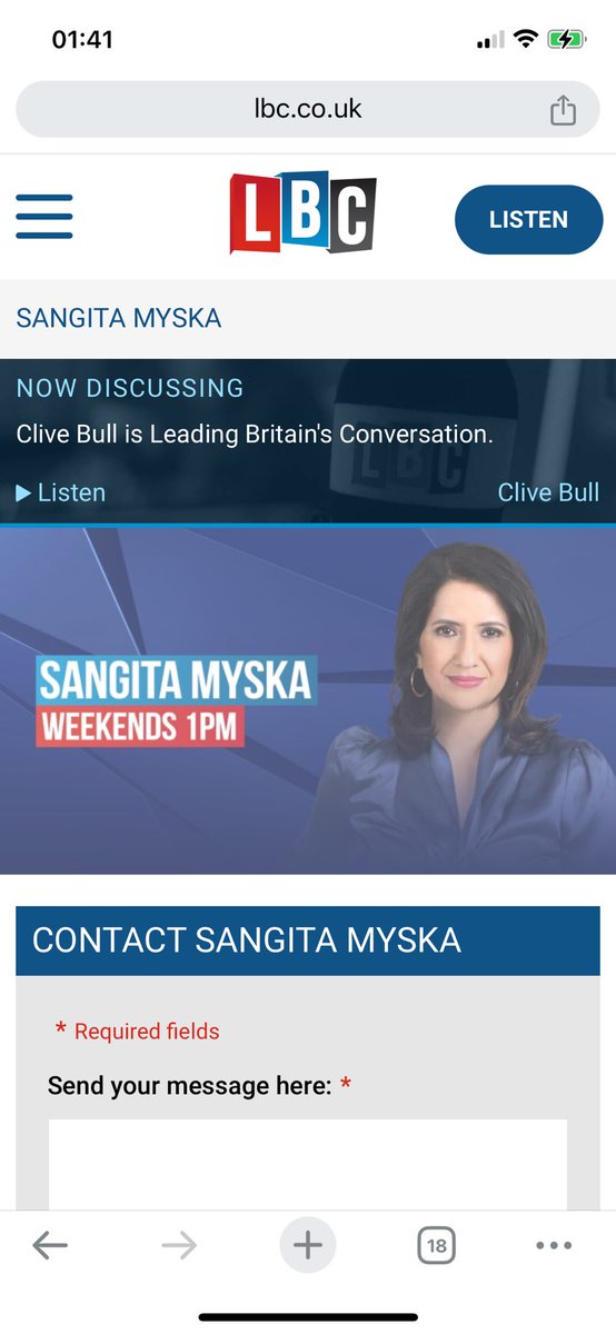 @LBC how hard would it be to pop a statement on your website? We just want to know #WhereisSangitaMyska. Your station is successful coz listeners bond with presenters. Surely you’ve got the message by now. It’s been trending all day, more than 11k people have signed a petition.