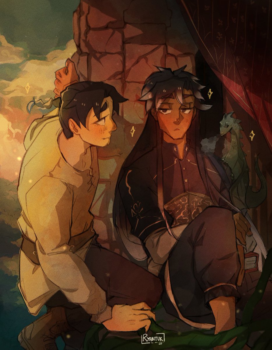 "In every world I find my way to you"❤️
Antony hair turns bright white/platinum in this Au cause the magic of his hair! And Jack is a farmer boy that finds this mysterious tower in the middle of a dark forest!🥹

Up the tower 🌺 | Rapunzel AU | OCs