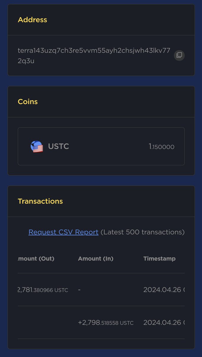 New USTC wallets created today and yesterday.  I spent about ten minutes looking and found four.  Why does binance continue to make new USTC wallets every day?  What do you think is the purpose of this?
#lunc
#ustcfirst