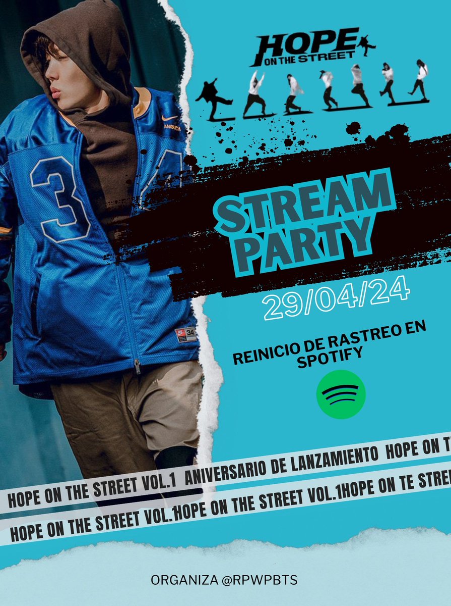 ONLY ARMYS🗣🏃‍♀️🔥
 ESTAN INVITADOS AL STREAM PARTY ENFOCADO EN #HOPE_ON_THE_STREET_VOL_1 POR SU PRIMER MES DE LANZAMIENTO! 💗🤩
- LAS PLAYLISTS Y DINÁMICAS SERÁN PUBLICADAS EN EL DÍA DEL STREAM PARTY ‼️🫡

DEN RT🔄🔄🔄

#JHOPE 
#HOPE_ON_THE_STREET_VOL1 
#ARMYonSpotify