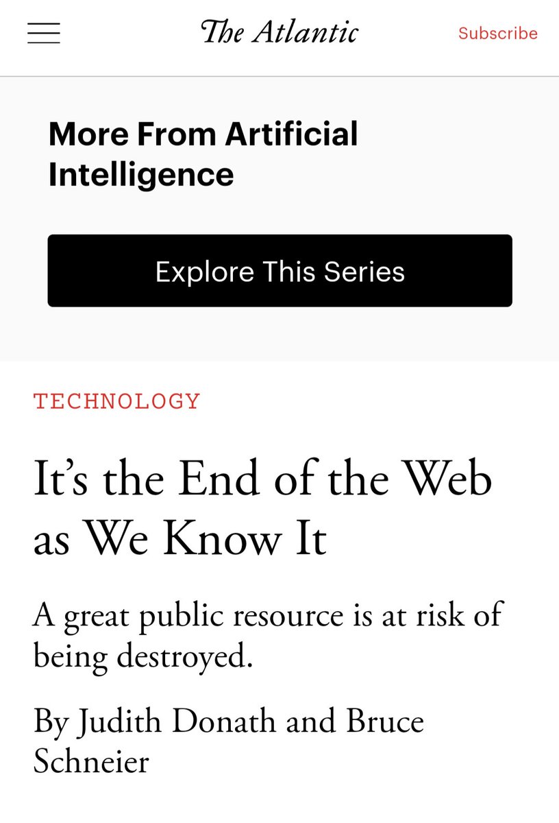 Wired 14 years ago (my hyperbolic cover story) and The Atlantic today. I suspect that Web, one way or another, will outlive us all