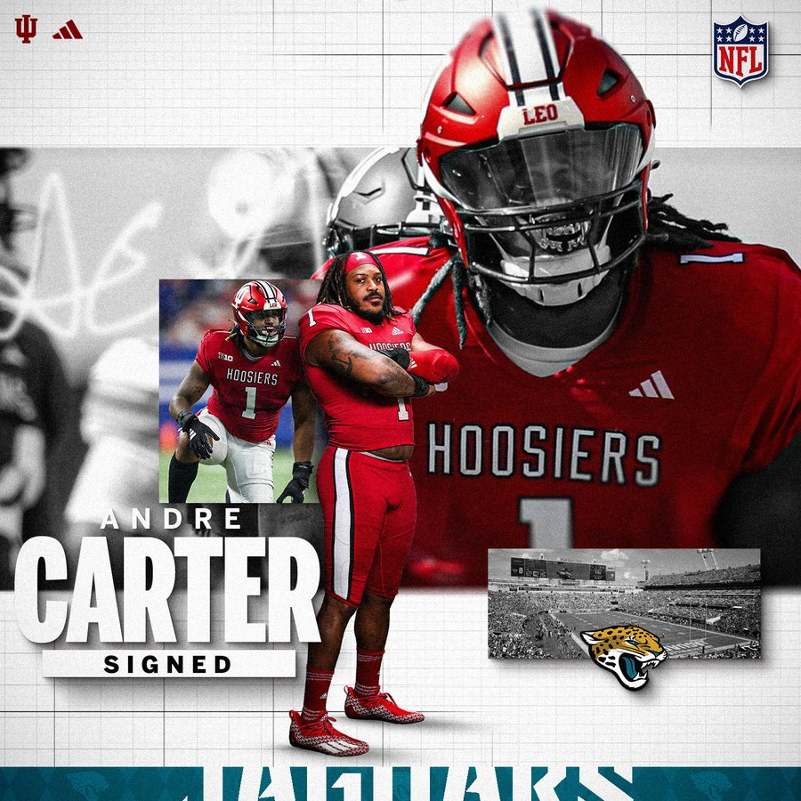 Cass Tech grad Andre Carter (Indiana DE) is signing as a UDFA with the Jacksonville Jaguars.