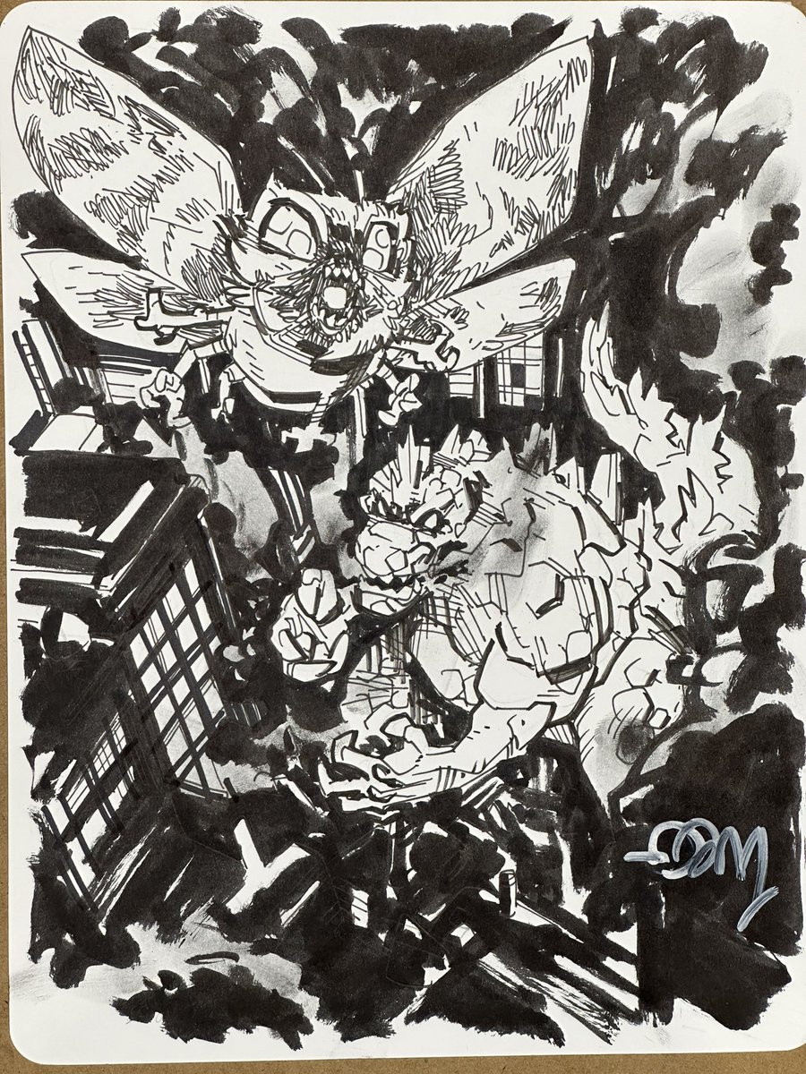 A fun commission from today @c2e2 #Godzilla #Mothra #ComicsAreForEveryone #TooCartoony