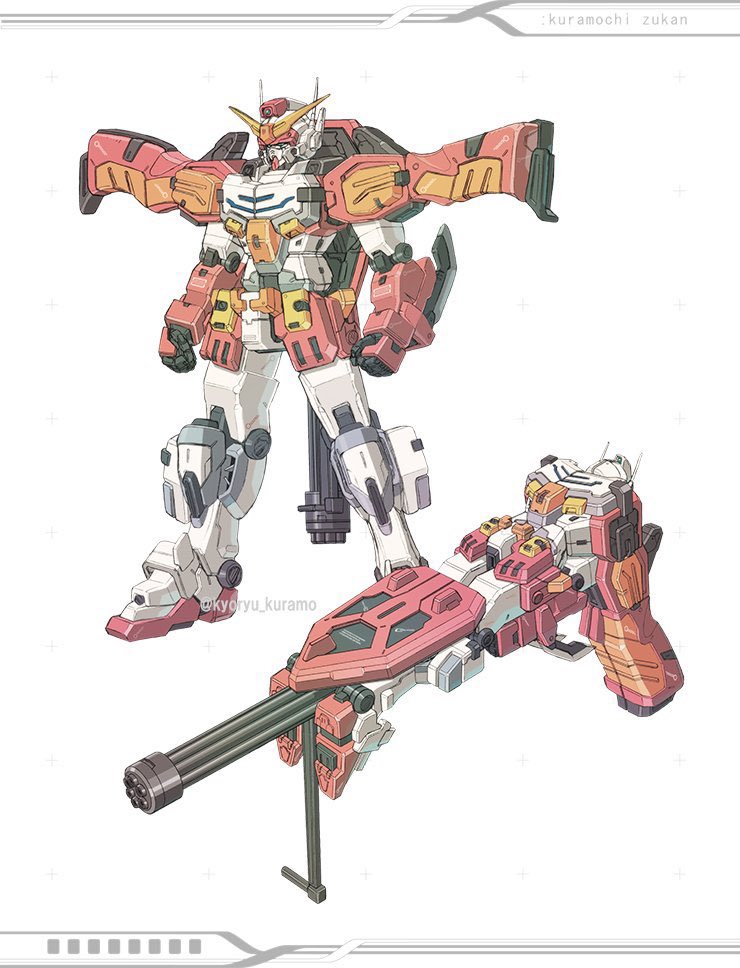 white background standing weapon gun no humans robot mecha  illustration images