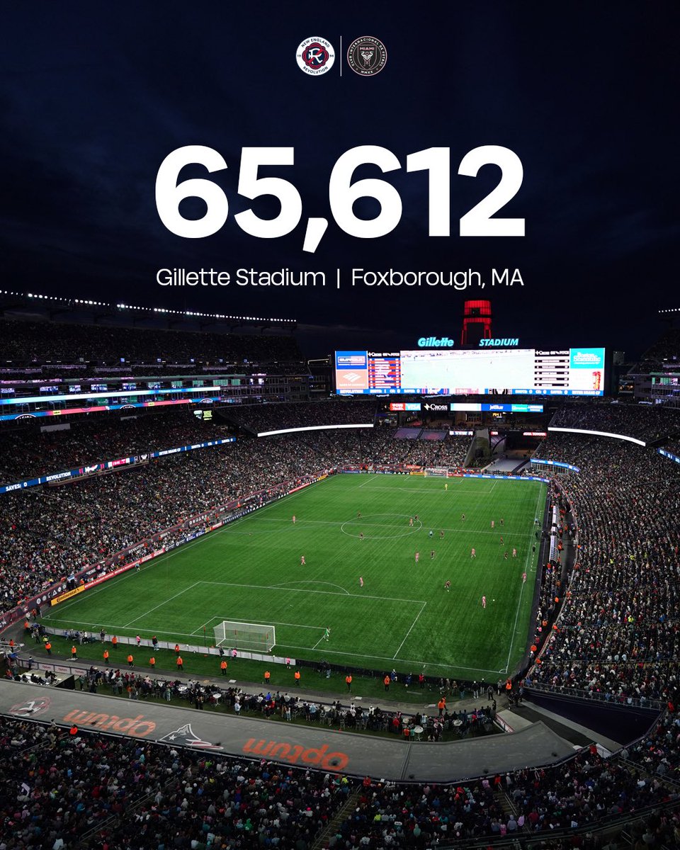 6️⃣5️⃣,6️⃣1️⃣2️⃣ Largest crowd in @NERevolution history. 👏