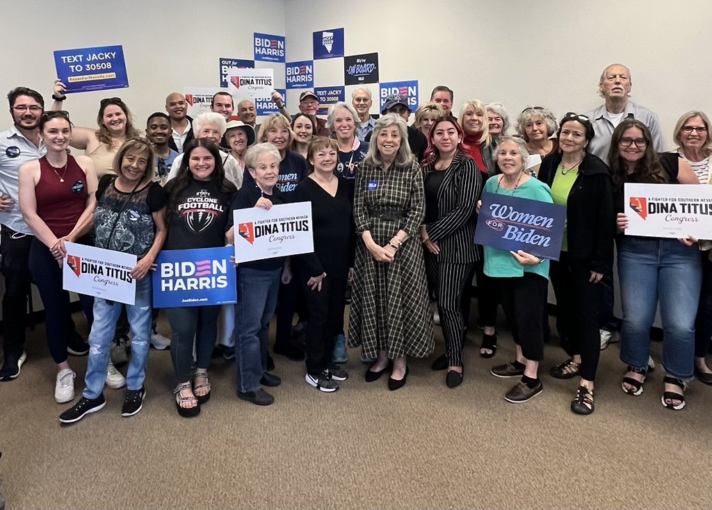 Thank you to everyone who put on your walking shoes this morning to join Team @JoeBiden and me at today’s voter registration canvass! With so much at stake this November, Nevadans need to show up and speak out.