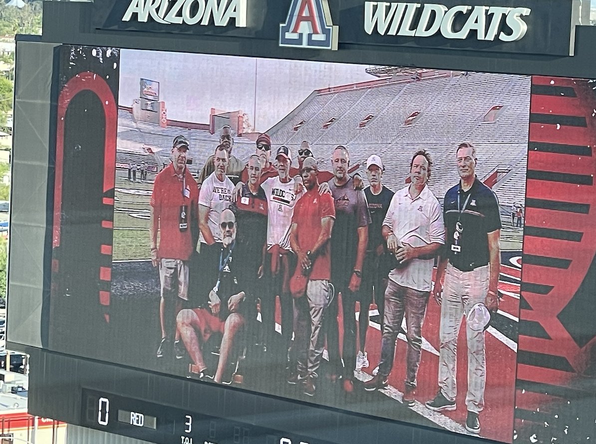 Arizona Stadium is playing a video tribute to honor the late Heath Bray, who passed away less than a month ago, before the spring game. Several of Bray's UA teammates and friends are on the field before the game. RIP, Crash 🙏