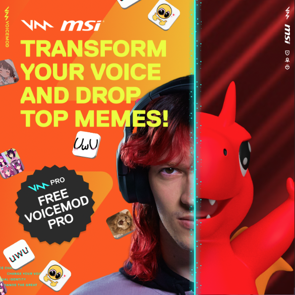 MSI partners with @voicemod to bring more fun to your streams. Get the free trial to try AI voices and share top memes with friends now. 🙌 Learn more: l8r.it/mcLp #MSIxVoicemod #aivoice