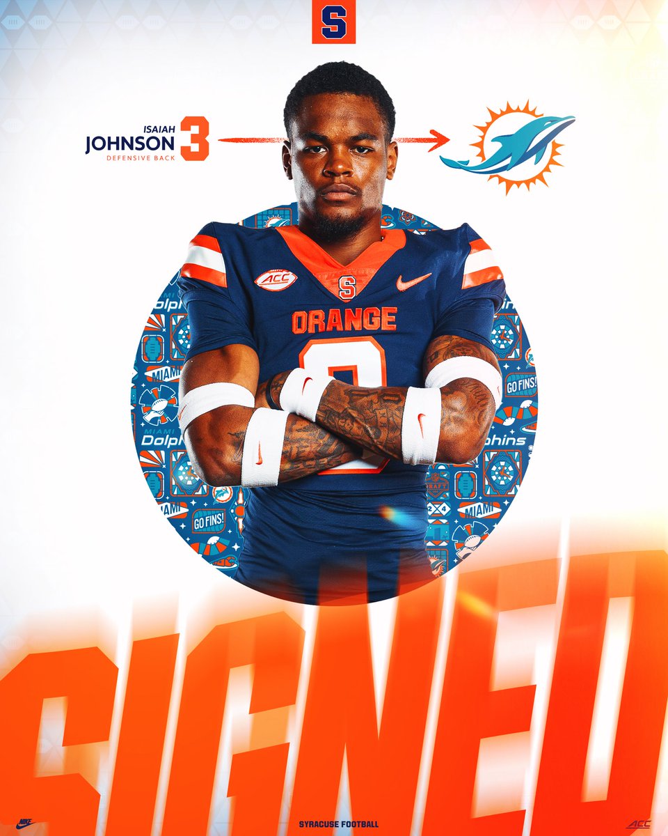 3️⃣1️⃣5️⃣ to 3️⃣0️⃣5️⃣ Isaiah Johnson is headed to the @MiamiDolphins #ProOrange 🍊