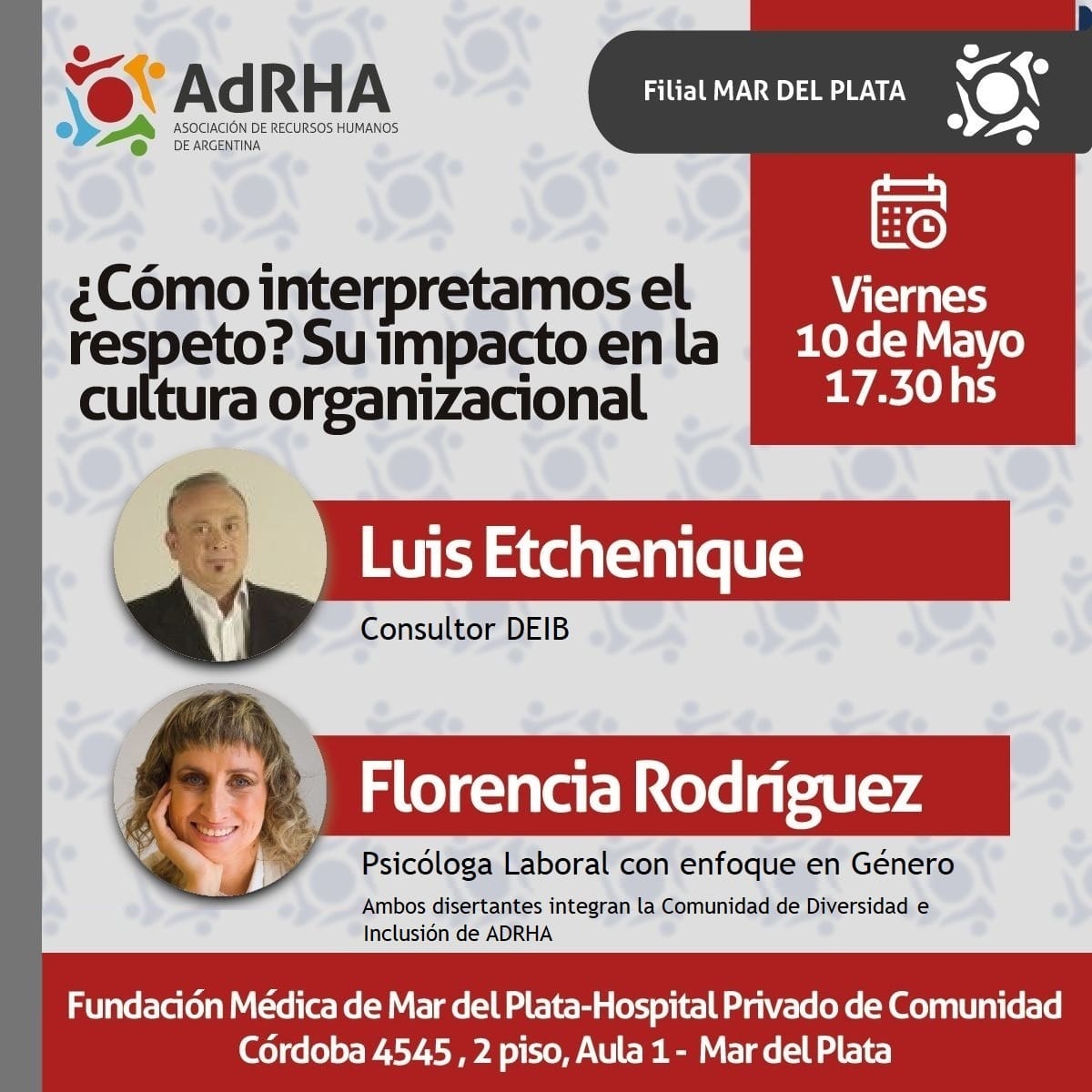 Buenas tardes:

Los invitamos a participar de la próxima actividad de ADRHA Filial Mar del Plata. 

Desde ya, muchas gracias.

Los esperamos a todos.

Link de inscripción gratuita - Cupos limitados:

eventbrite.com.ar/e/como-interpr…

#Respeto
#Inclusión 
#ODS 8