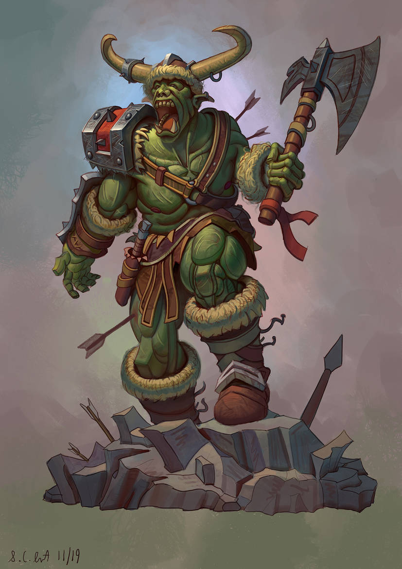 Another painting using strict lineart, a Warcraft 3 grunt!
#warcraft3 #warcraftorc #worldofwarcraft #forthehorde #fanart