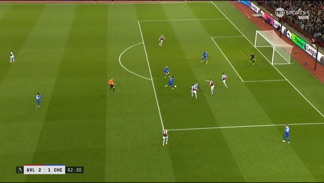 الضغط العالي الشرس والمتقدم جدا ل تشيلسي أجبر أستون فيلا على لعب الكرات الطويلة بدون تأثير قبل العودة للبناء القصير واستقبلوا الهدف الأول

درس تكتيكي استثنائي قدمه بوتشيتينو في الشوط التاني ضد ايمري ولولا الحظ والحكم كان كسب بسكور في حين أرتيتا نفسه فشل ضد نفس الخصم قبل أسبوعين