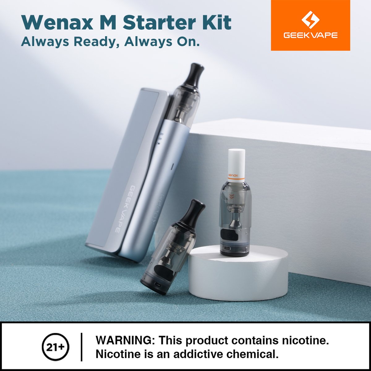 Experience the next level of vaping freedom with the Wenax M Starter Kit. Its compact design houses a powerful 00mAh battery, while the adjustable airflow system lets you customize each puff. Plus, it's coil-compatible for versatility in flavors. 💨✨ #geekvape #geekvapetech