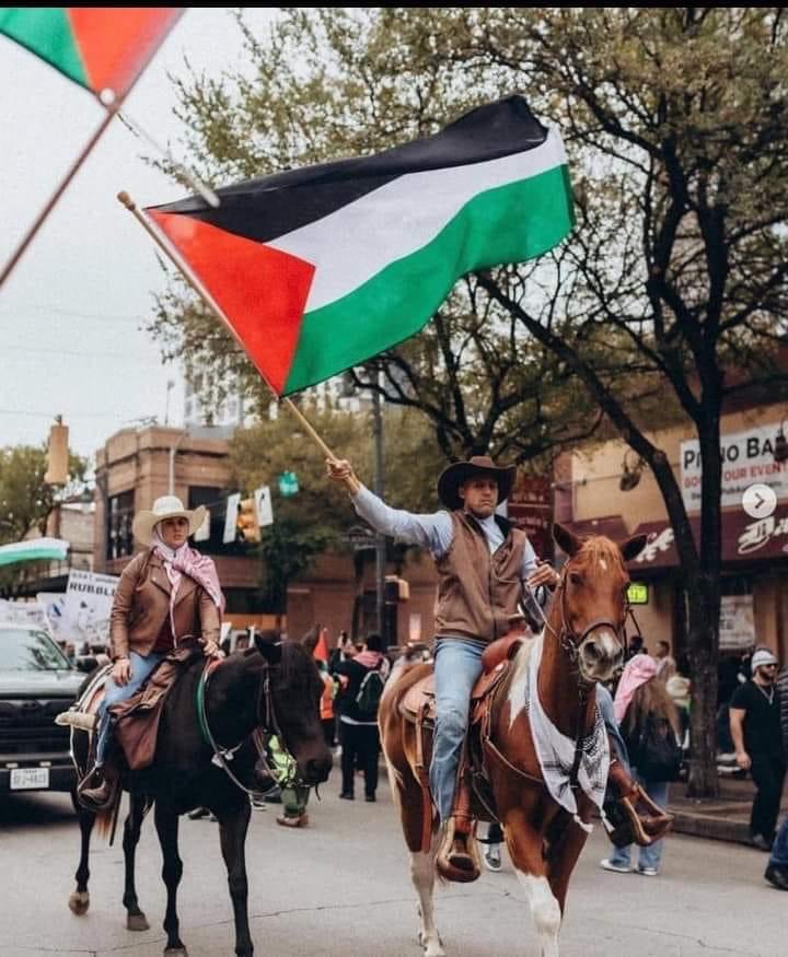 This is in #Texas cowboys stand in solidarity with #Gaza