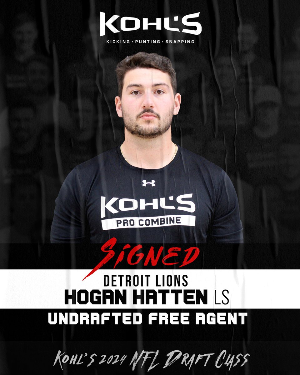 The Detroit Lions have signed #KohlsSnapping long snapper Hogan Hatten of Idaho as an undrafted free agent. #KohlsElite // #NFLDraft