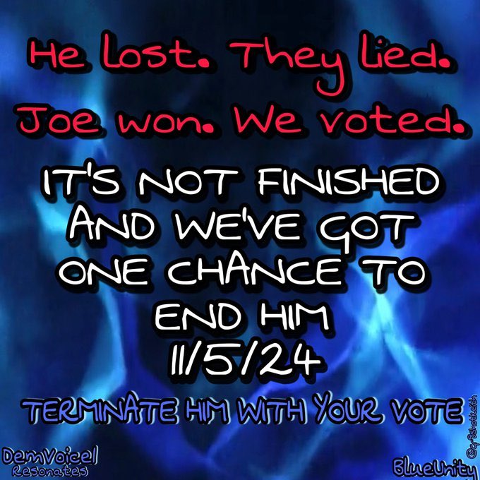 This November comes down to a choice, do we want to continue this 250 year experiment that is Democracy or do we want to allow a wannabe dictator to rule over us.

VOTE🗳️for Joe Biden and Kamala Harris and let's continue with progress and moving the country forward. #DemVoice1