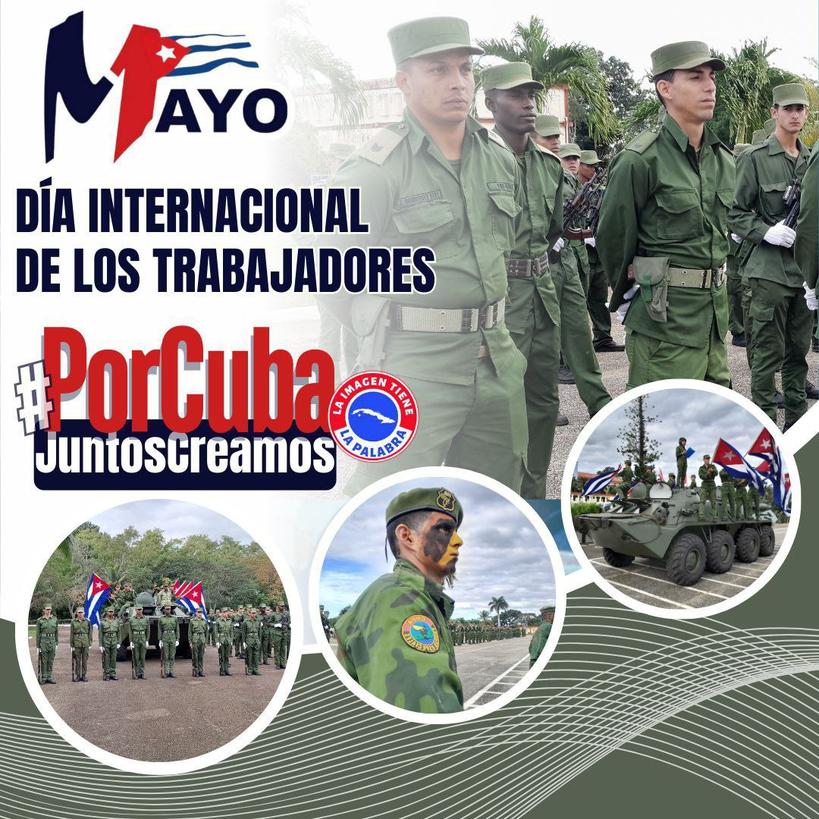 Todos unidos por #Cuba marcharemos el primero de mayo en cada plaza, adornaremos las calles con los colores de nuestra bandera y daremos una lección al mundo de lo que es un pueblo que apoya a su sistema social. #PorCubaJuntosCreamos.