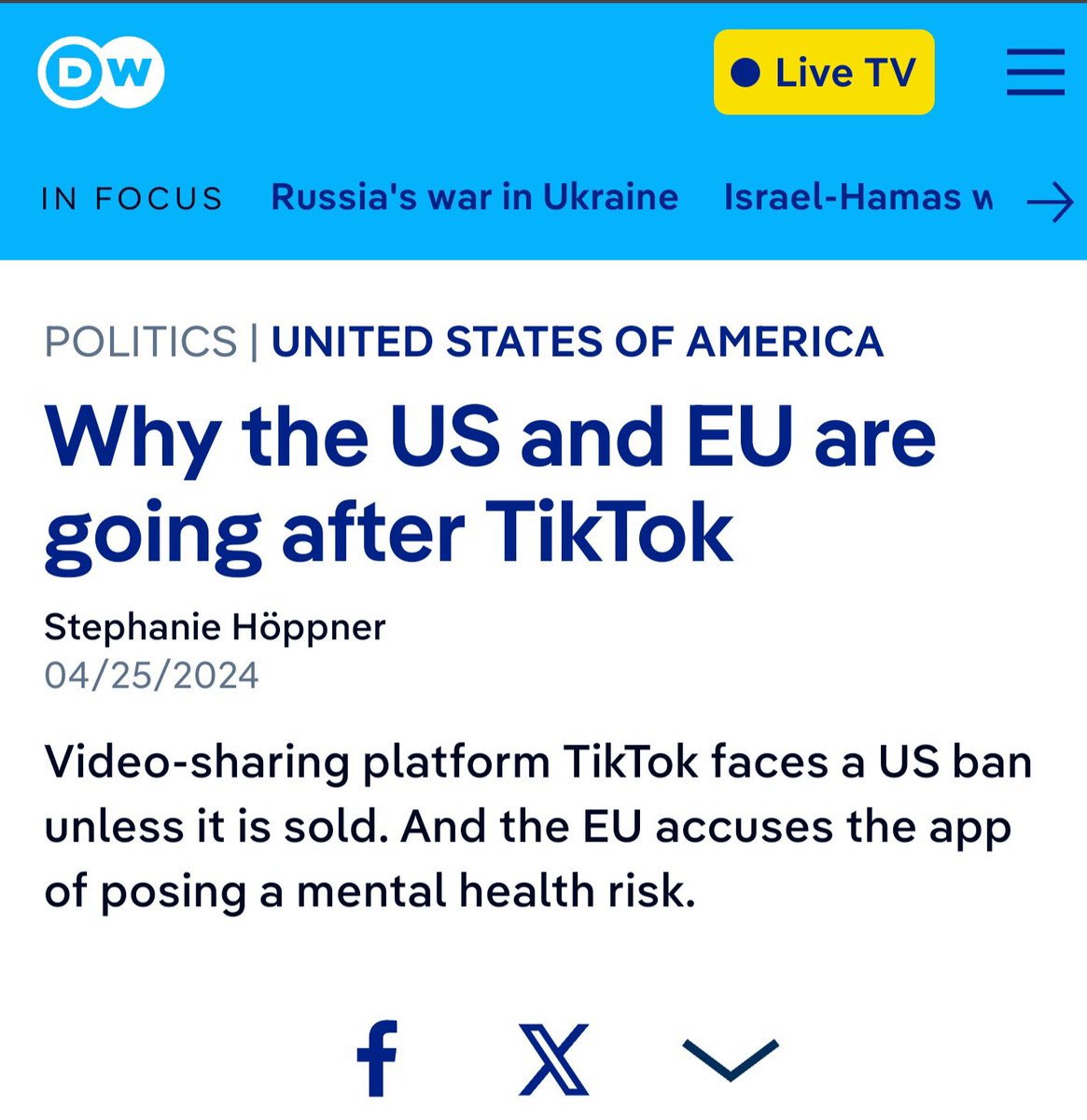 Joe Biden signed the Ukraine aid package into law, which included a ban on TikTok unless its Chinese parent sells.

The U.S. is not acting alone. The European Union has also taken action against TikTok. 

One concern is China will use TikTok to interfere in elections.
#DemVoice1