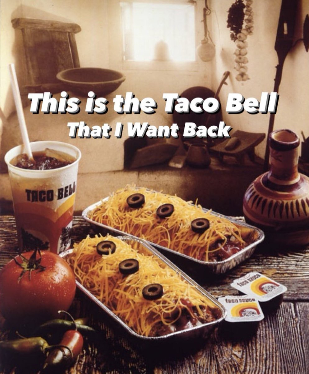 I Miss Those Aluminum Trays. 

#TacoBell #FastFood #Restaurants #Restaurant #Tacos #1980s