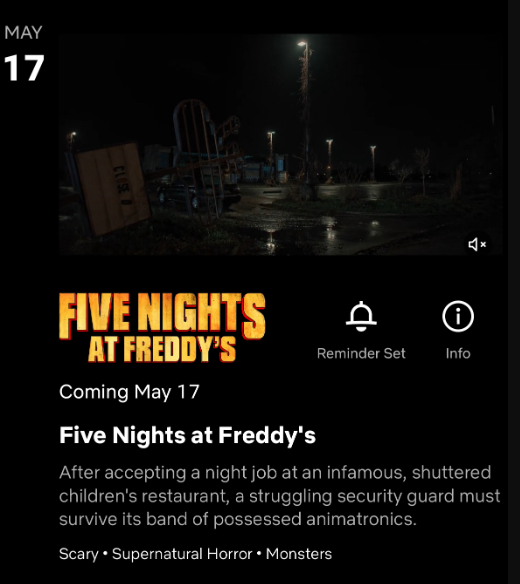 'FIVE NIGHTS AT FREDDY'S' is coming to Netflix on May 17th!
#FNAF #FNAFMovie