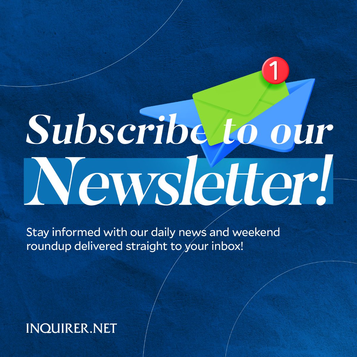 Subscribe to @inquirerdotnet's newsletter! Stay informed with our daily news and weekend roundup delivered straight to your inbox!  Go to inqnews.net/DailyNewsletter for more updates.