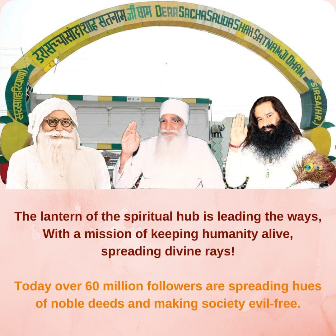 All religions are respected in Dera Sacha Sauda,it is a unique college of spirituality and a confluence of all religions where the lessons of humanity are taught. 
#1DayToFoundationDay
Saint Dr MSG Insan
