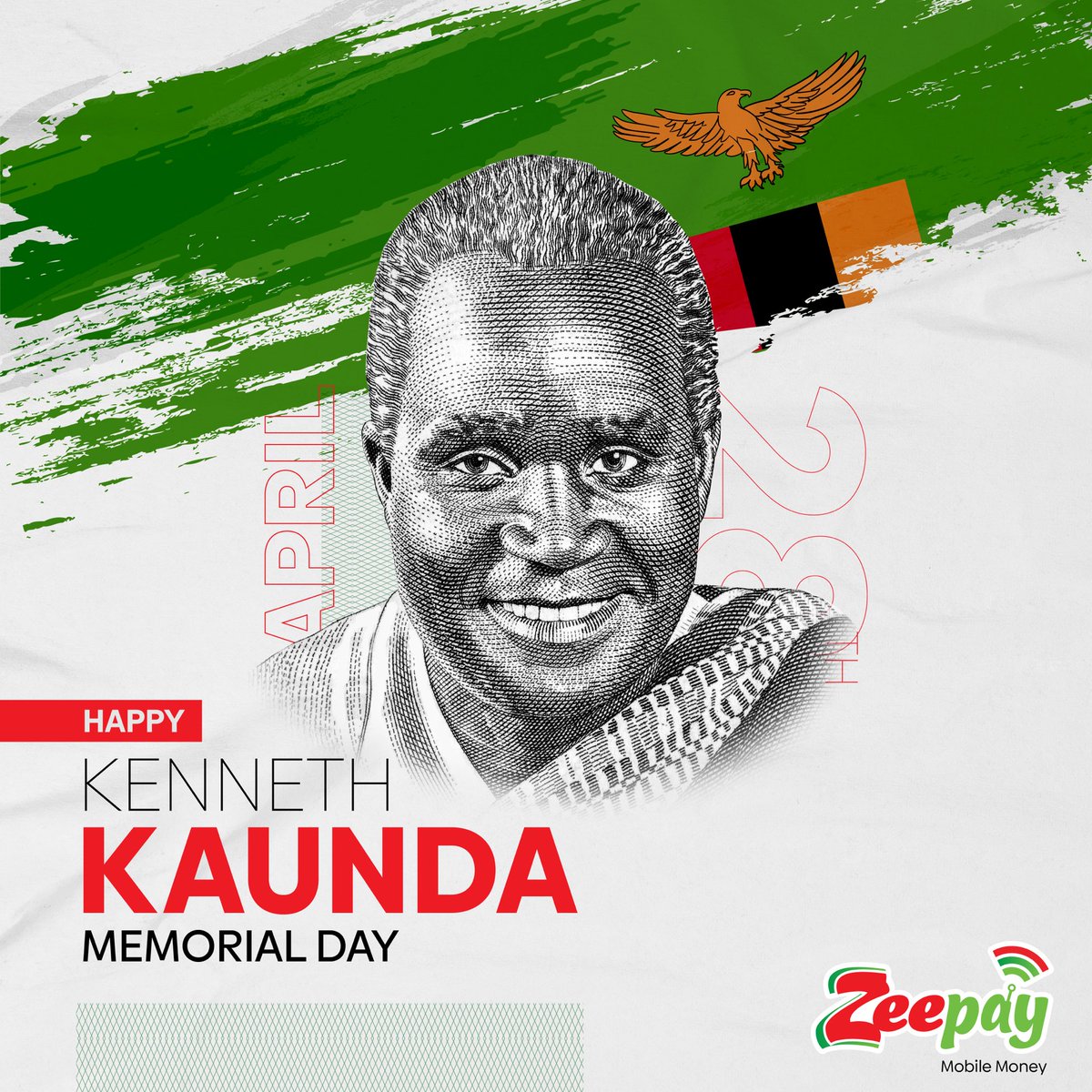 We pay tribute to the legacy of the first president of Zambia, our founding father, Kenneth Kaunda. May his vision, wisdom and dedication to peace and unity live on.

Happy Kenneth Kaunda Day. 

#KennethKaundaDay #ZeepayMobileMoney